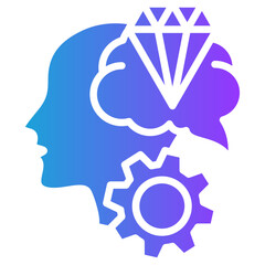 Mind glyph gradient icon