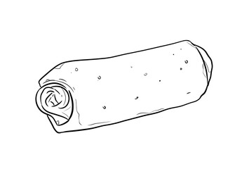 rolade digital illustration isolated black and white