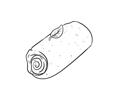 rolade digital illustration isolated black and white