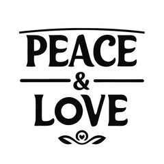 peace and love  typography t-shirt design on white background