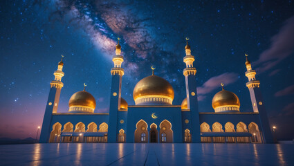mosque at night