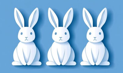 Fototapeta premium A group of Happy Easter eggs embellished with a bow, line, rabbit ears, and paws. Laser cutting template. Stylish design elements. Silhouette illustration for cutting, isolated on a green spring