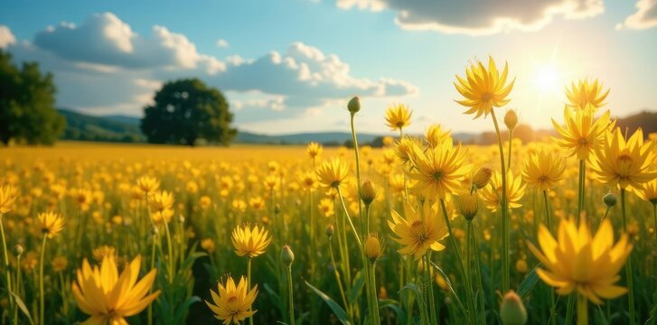 Fiore di grano ampi e aperti a maggiore luce solare, blu, luce, campo