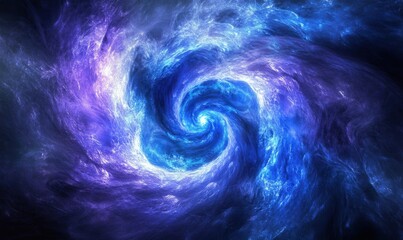 Swirling blue and purple abstract design, symbolizing the fusion of technology and creativity.