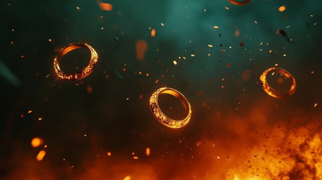 Three bright circles materialized from the gloom, generating an enchanting bokeh scene