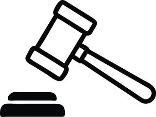 judge gavel simple icon. Vector illustration