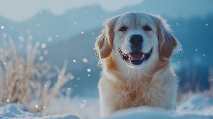 Mesmerizing Tilt-Shift Christmas Photo of a Golden Retriever