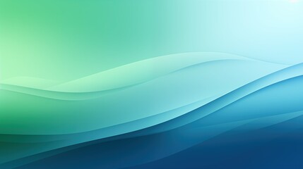 Blue and Green Gradient Background with Smooth Curves. Abstract Design for Wallpaper or Cover