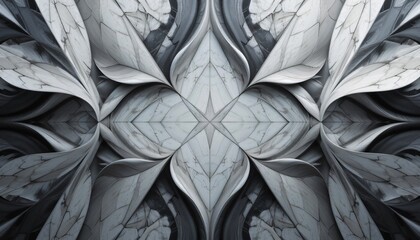 Obraz premium Beautiful symmetric and abstract pattern made of pale marble textures