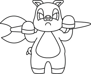 Pig Darts Dart Animal Vector Graphic Art Illustration