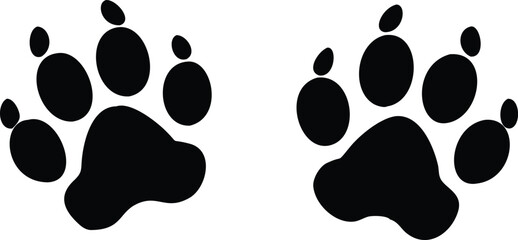Fototapeta premium Dog paw print set. Paw icon. Vector illustration.