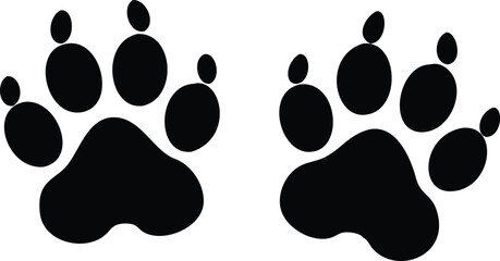 Fototapeta premium Dog paw print set. Paw icon. Vector illustration.
