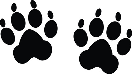 Fototapeta premium Dog paw print set. Paw icon. Vector illustration.