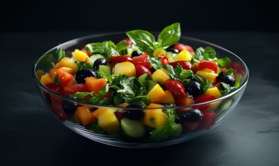 Vibrant fruit salad with a mix of fresh ingredients, symbolizing health, flavor, and vitality.