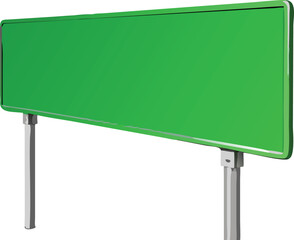 Obraz premium Green road sign realistic vector