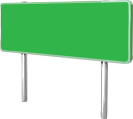 Obraz premium Green road sign realistic vector