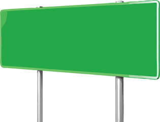 Obraz premium Green road sign realistic vector