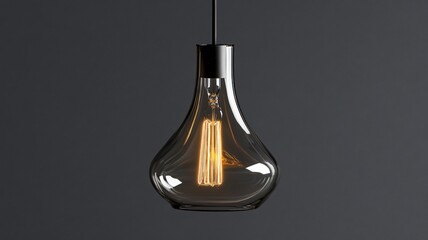 Versatile 3D Rendering of Glowing Golden Filament Bulb