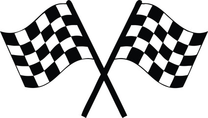 Racing flag icons set. Finish flag. Vector illustration