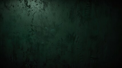 Obraz premium Monochrome Dark Green Texture: Rough Concrete Wall Grunge Banner