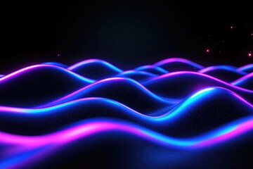 Fototapeta premium Glowing waves of blue and pink light create mesmerizing, futuris