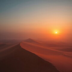 Coucher de soleil sur des dunes