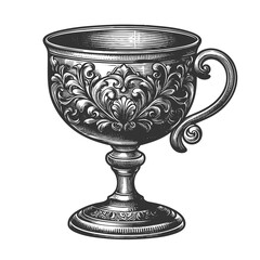Ornate metal gold Cup raster illustration