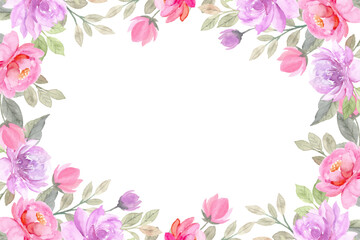 Watercolor flowers background vector for design.