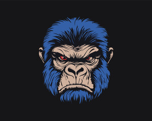 Monkey head logo mascot, Ape logo illustration, Gorilla mascot illustration, Primate logo design

