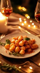 Gnocchi with tomato sauce served on a plate