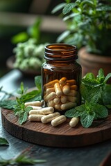 natural herb alternative medicine in the form of pills