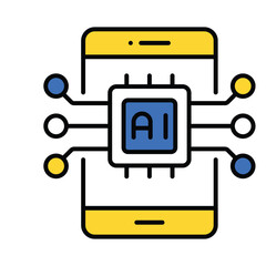 Fototapeta premium Ai Application vector filled outline icon. EPS 10 file