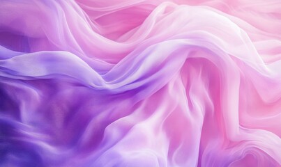 Obraz premium Swirling pastel iridescent wave in shades of pink and lavender, creating a soft, flowing abstract motion against a dark background