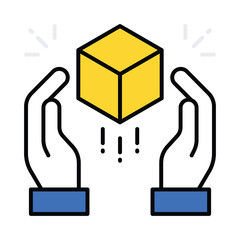 Obraz premium 3d Model vector filled outline icon. EPS 10 file