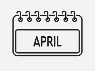 Vector template icon page calendar, month April