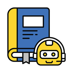 Robotic Education vector filled outline icon. EPS 10 file