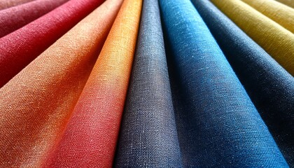 Fabric Swatches Fan Out Displaying Color Spectrum