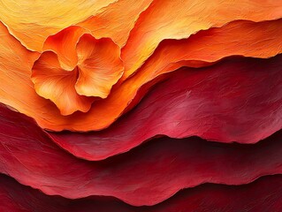 Abstract Floral Layers, Warm Hues