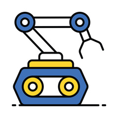 Articulated Robot vector filled outline icon. EPS 10 file