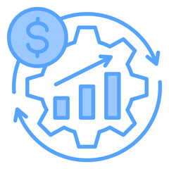 Business Automation Blue Icon