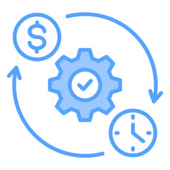 Efficiency Blue Icon