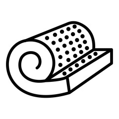 Icon: Latex Inside - Natural Latex Mattress Icon, Organic Support, Pressure Relief, Breathable, Hypoallergenic. Editable Stroke and Colors.