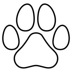 Outline dog paw print isolated