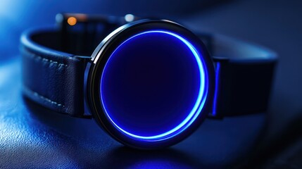 Innovative wearable UV sterilizer watch, elegant and functional, travel-focused design, illuminating with subtle UV light, ensuring clean surroundings