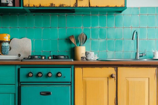 The interior design of this old kitchen is simple, but its cabinets are messy and ugly, necessitating a remodel