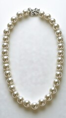 Elegant pearl necklace showcasing lustrous beads arranged in a classic design suitable for formal occasions or everyday wear