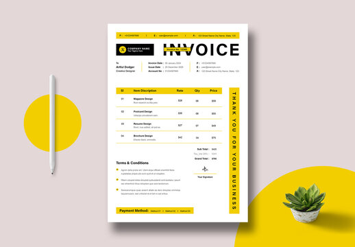 Creative Invoice Template Layout