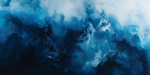 Obraz premium Abstract blue watercolor background with blurred dark blue and white colors