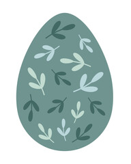 Easter egg clipart. Happy Easter clipart in cartoon flat style. Hand draw vector illustration