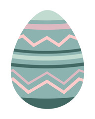 Easter egg clipart. Happy Easter clipart in cartoon flat style. Hand draw vector illustration